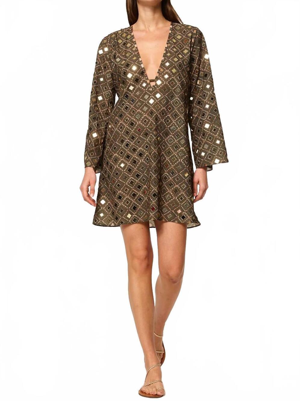 NEW MISA LOS ANGELES nuala dress in mirrored tile